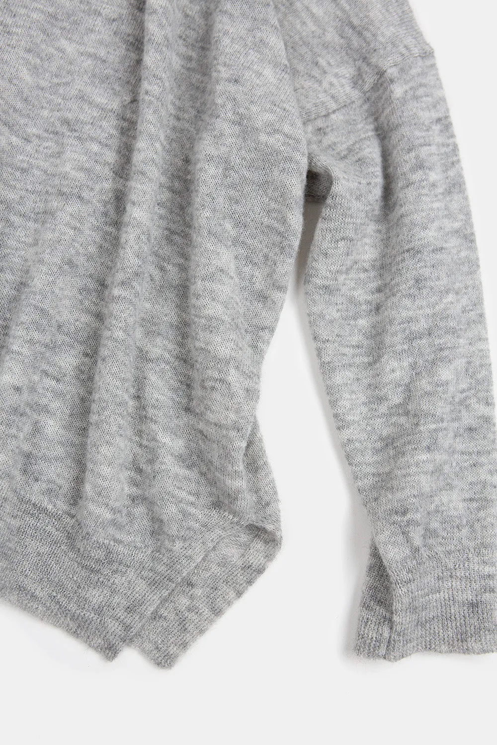 Anna Alpaca V Neck In Light Grey