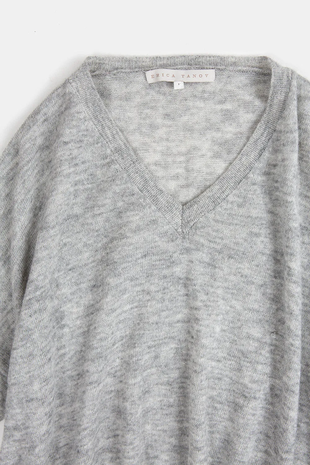 Anna Alpaca V Neck In Light Grey