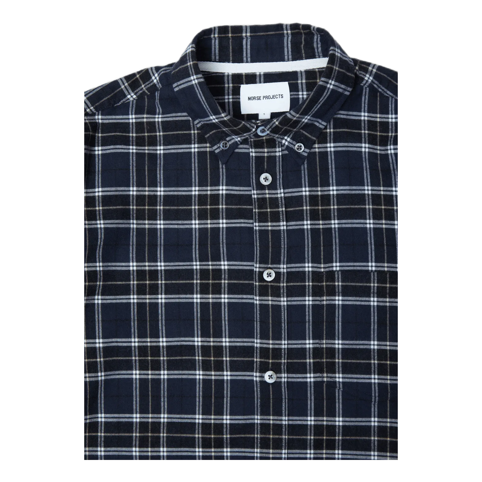 Anton Brushed Flannel Check Dark Navy