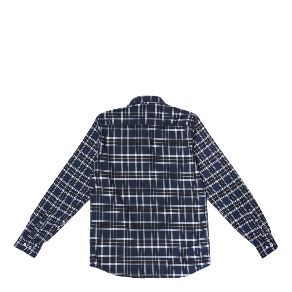 Anton Brushed Flannel Check Dark Navy