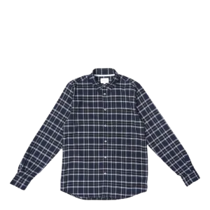 Anton Brushed Flannel Check Dark Navy