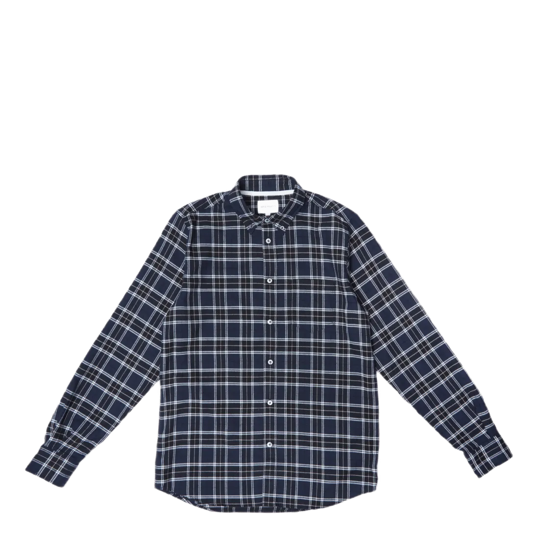 Anton Brushed Flannel Check Dark Navy