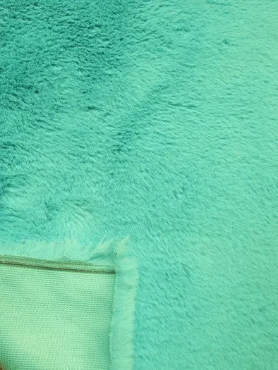 Aqua Half Shag Faux Fur Fabric (Beaver) / Sold By The Yard