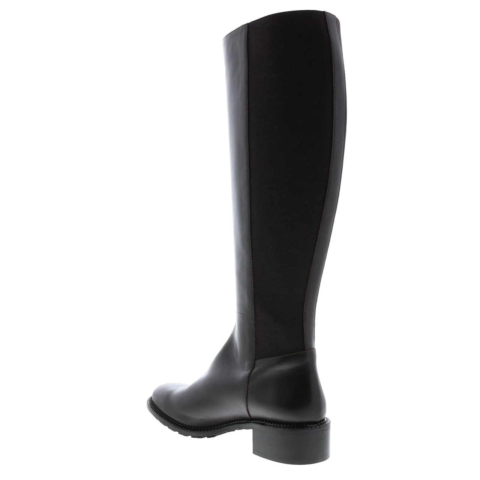 Aquatalia Ocala Calf Elastic 34L3789-ESP Womens Brown Leather Zipper Knee High Boots