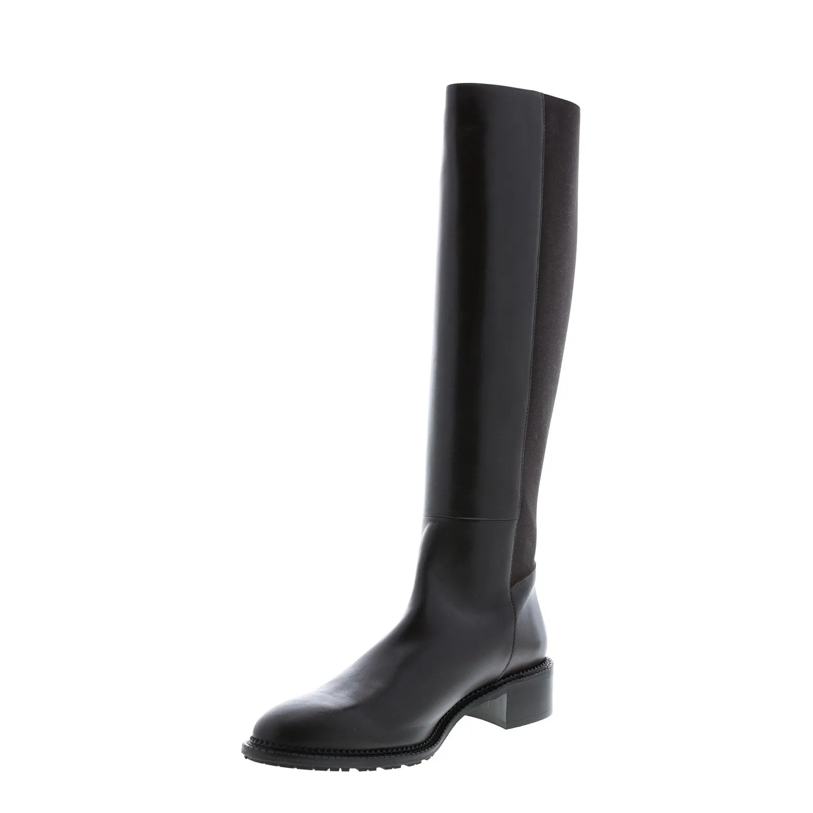 Aquatalia Ocala Calf Elastic 34L3789-ESP Womens Brown Leather Zipper Knee High Boots