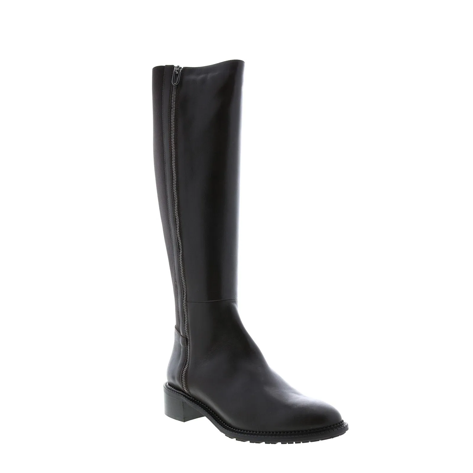 Aquatalia Ocala Calf Elastic 34L3789-ESP Womens Brown Leather Zipper Knee High Boots