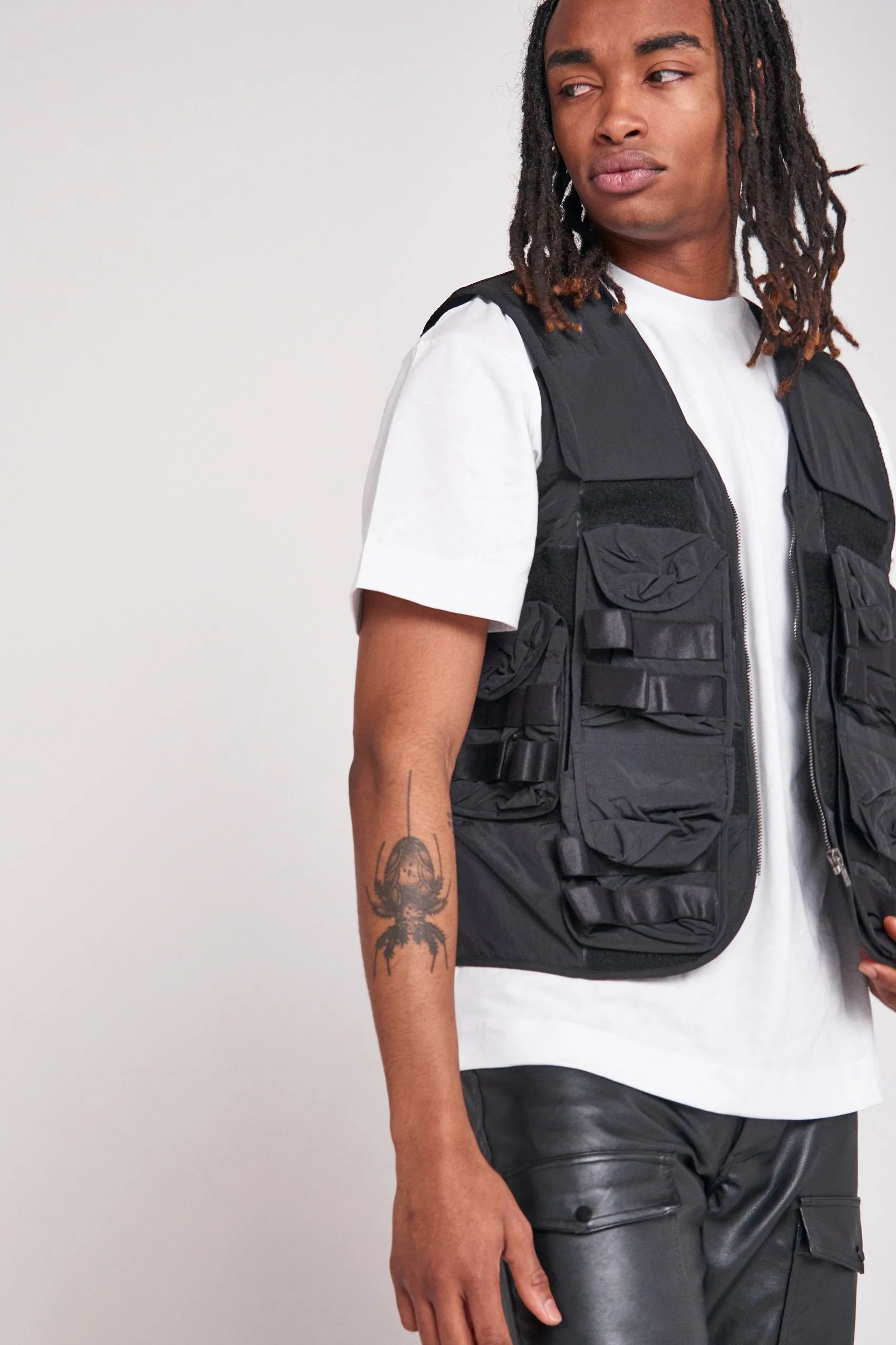 Black Nylon Utility Vest