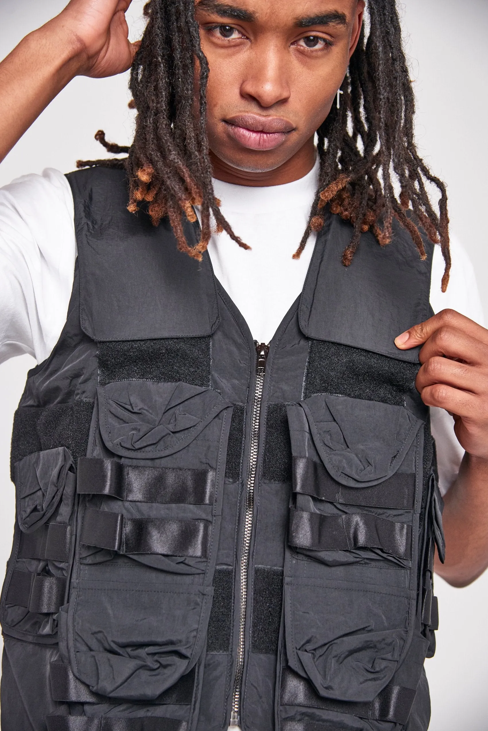 Black Nylon Utility Vest