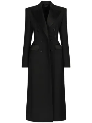 Black Silk Virgin-Wool Blend Coat