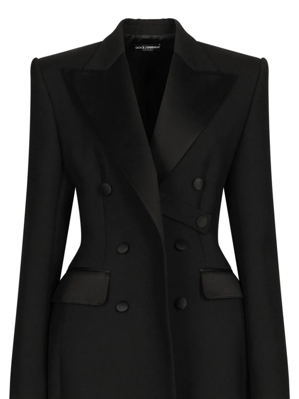 Black Silk Virgin-Wool Blend Coat