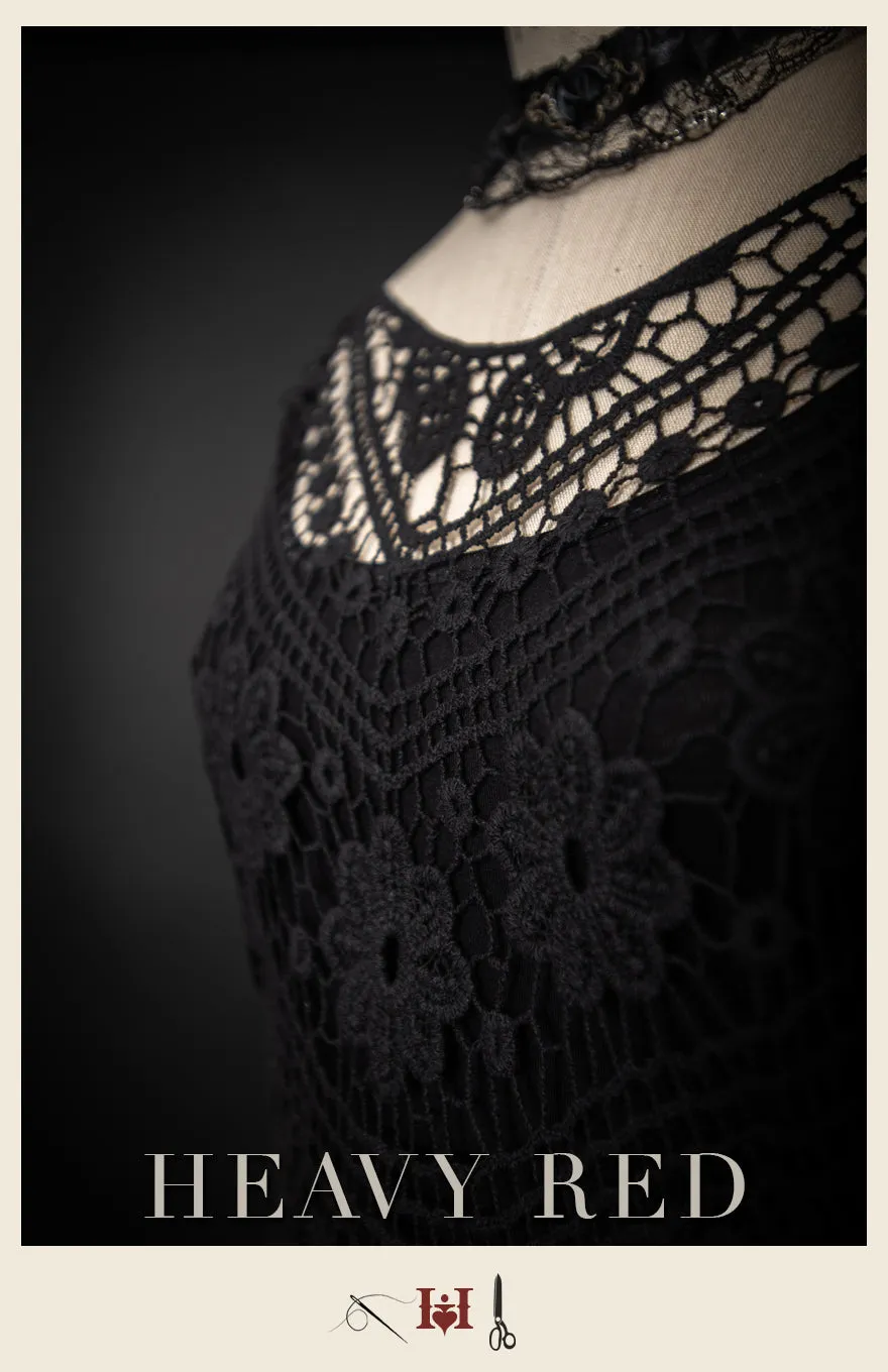 Bohemian Noir Crochet Shirt