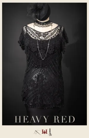 Bohemian Noir Crochet Shirt