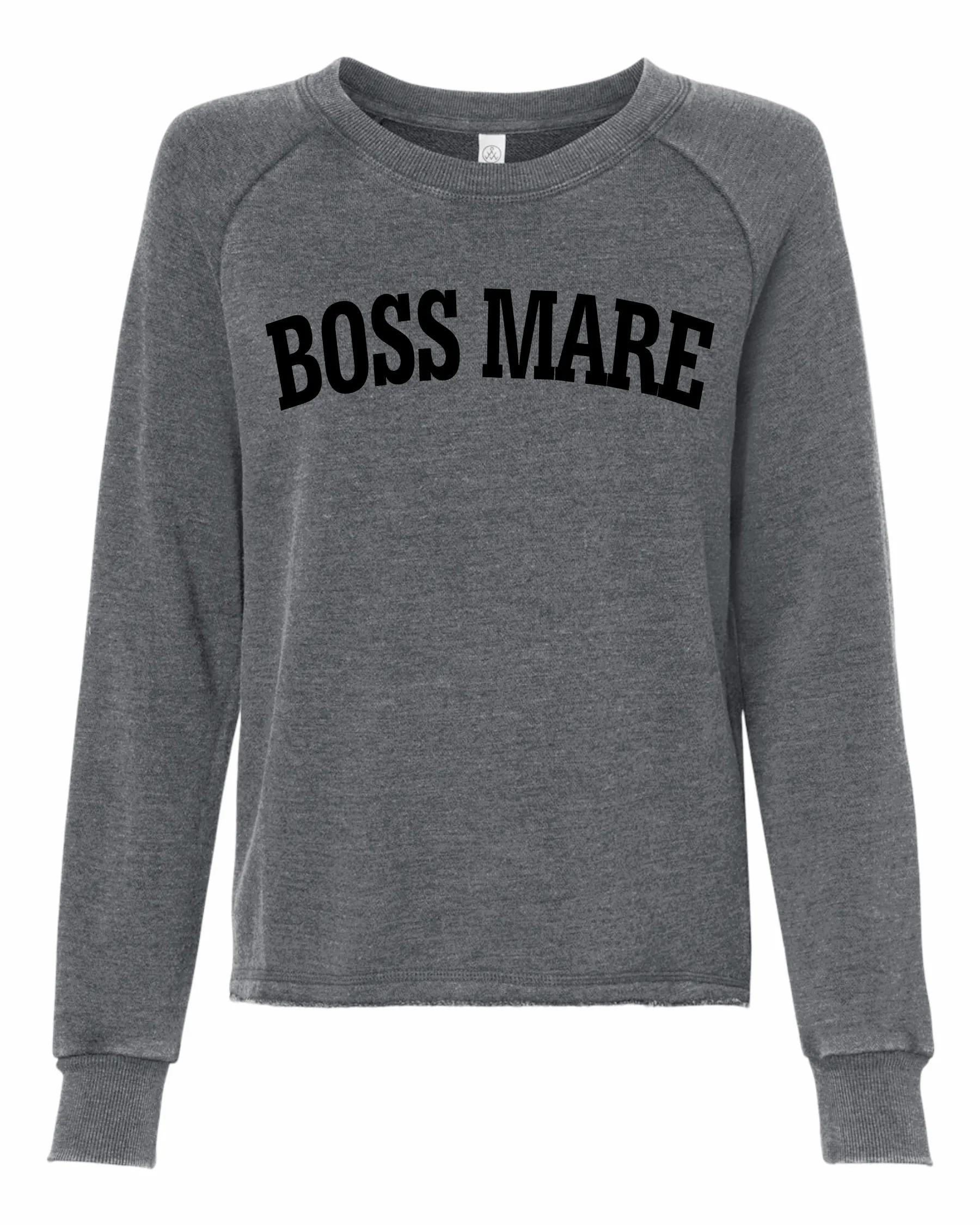 BOSS MARE Washed Black Cozy Crewneck Sweatshirt