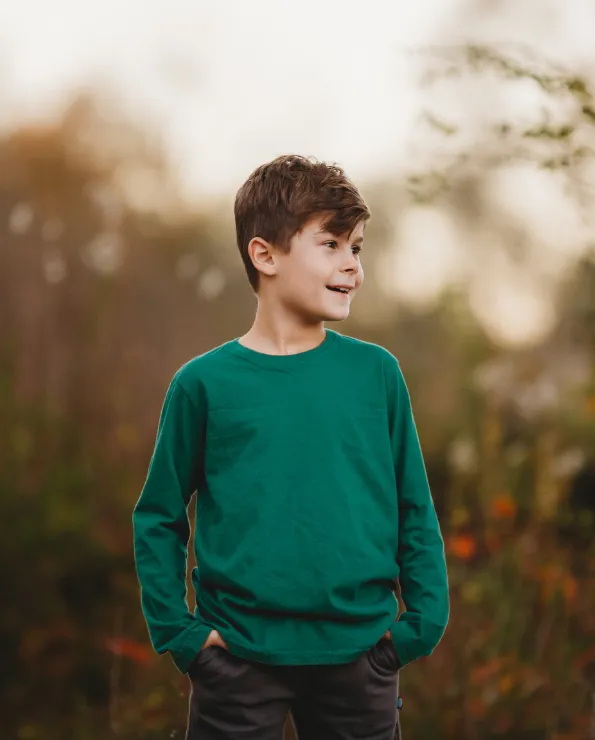 Boys Soft Cotton Jersey Long Sleeve Tee | Black