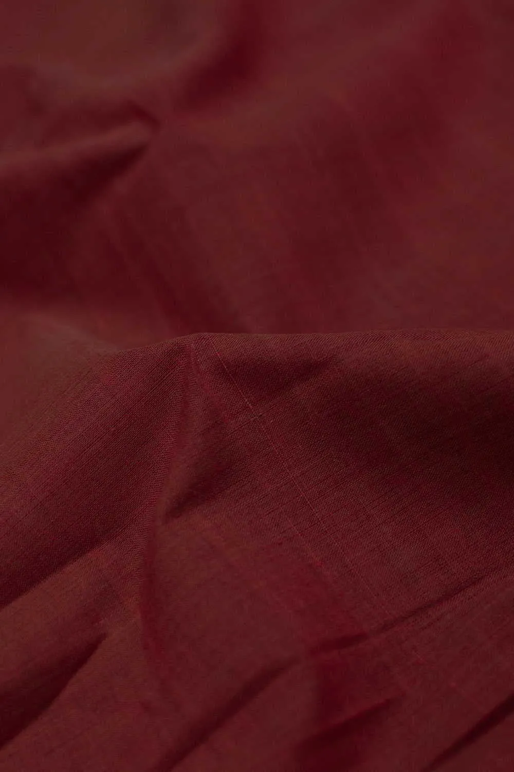 Brick Maroon Mangalagiri Cotton Fabric