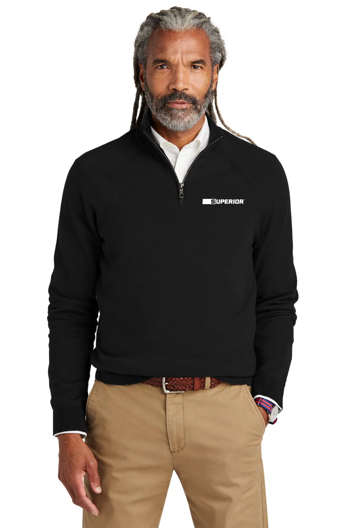 Brooks Brothers® Cotton Stretch 1/4-Zip Sweater