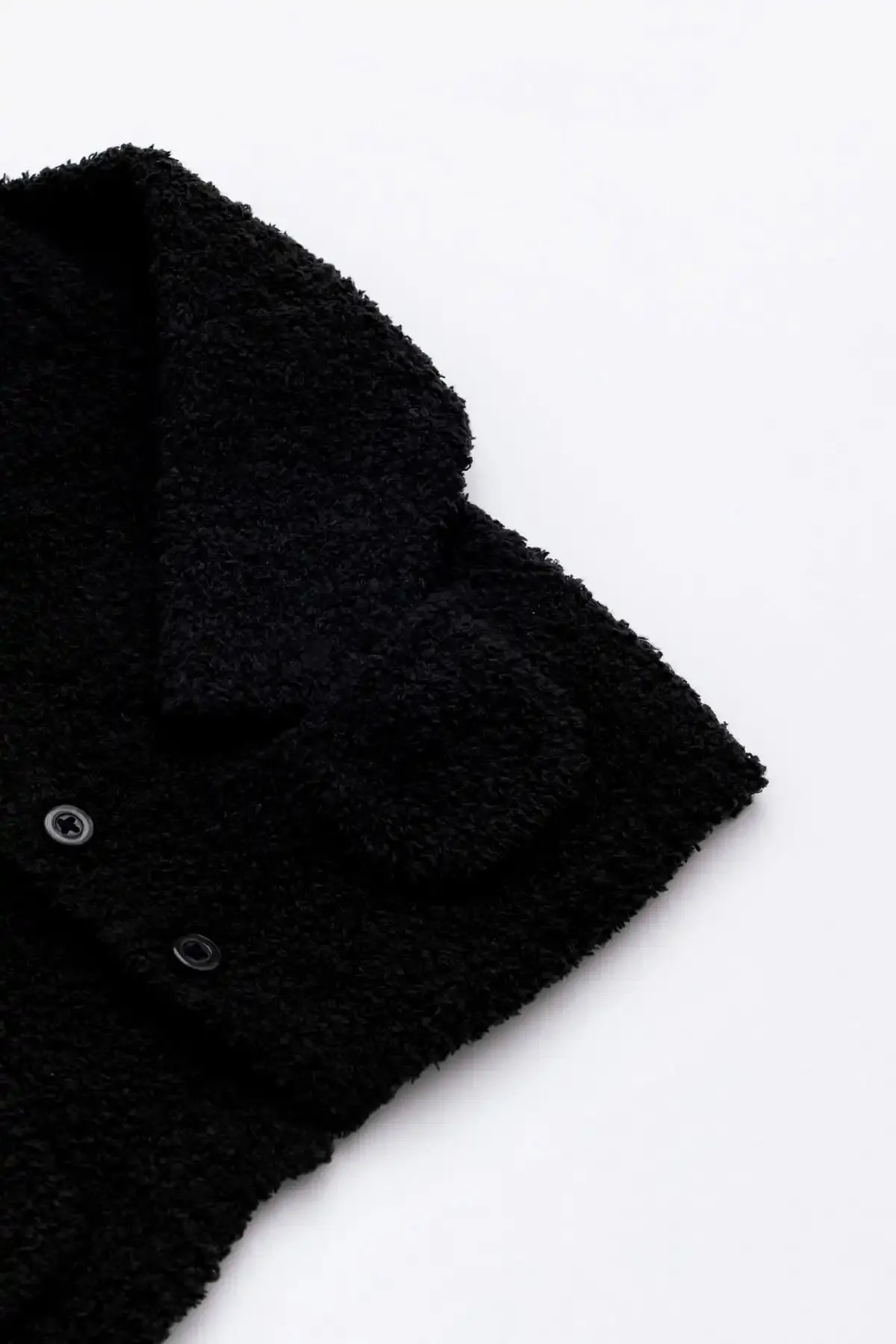 Brushed Yarn Teddy Cardigan_Charcoal