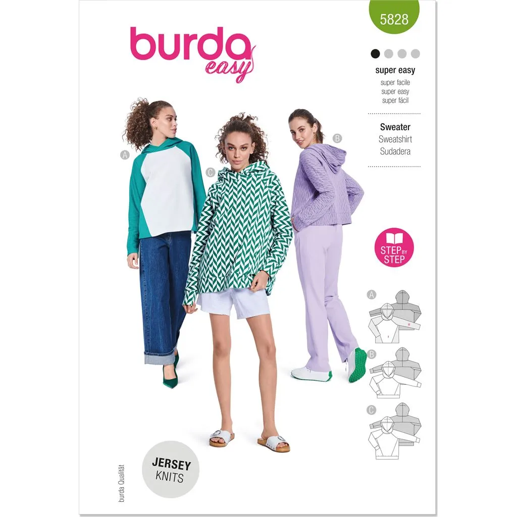 Burda Style Pattern 5828 Misses' Sweater B5828