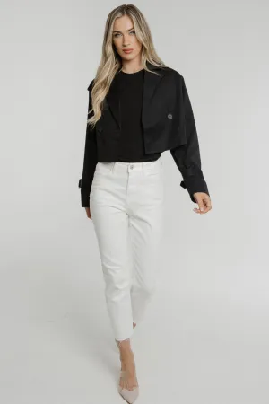 Caitlyn Belted Crop Jacket In Black