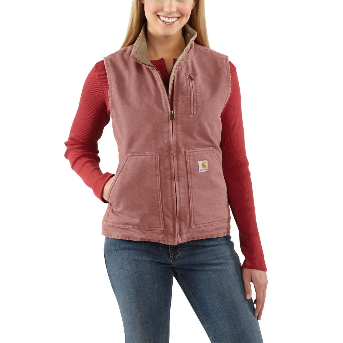 Carhartt Women's Burlwood Sandstone Mock-Neck Vest