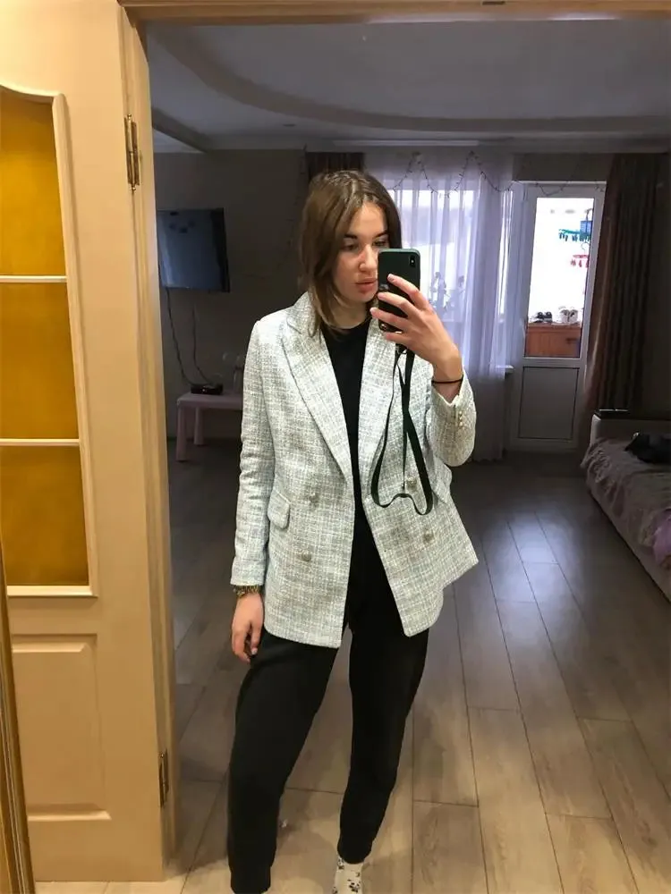 Casual Double Breasted Office Blazer