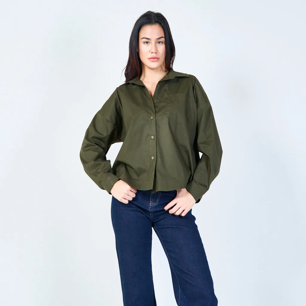 Classic cotton button-up shirt wholesale