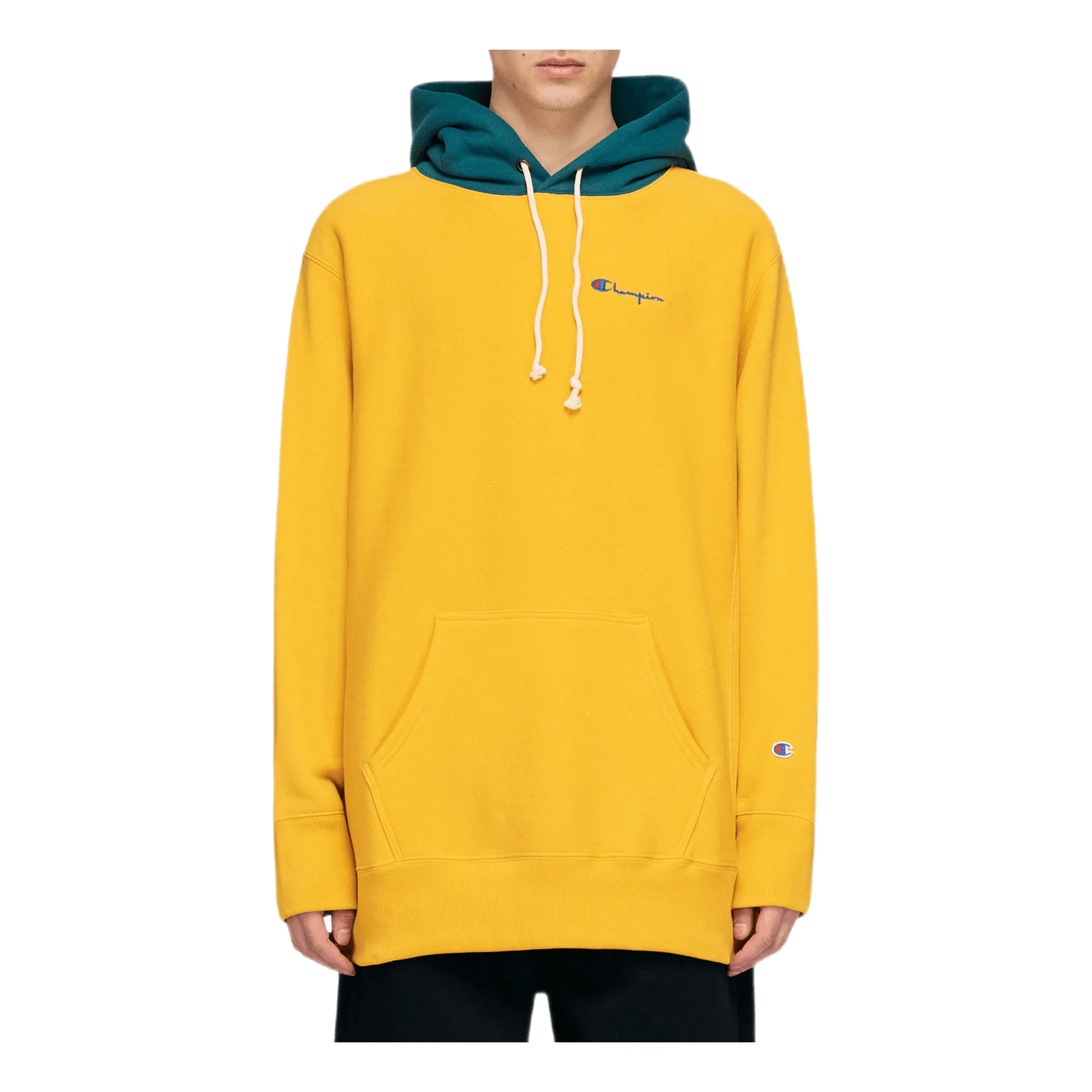 Color Block Hooded Sweatshirt Yellow