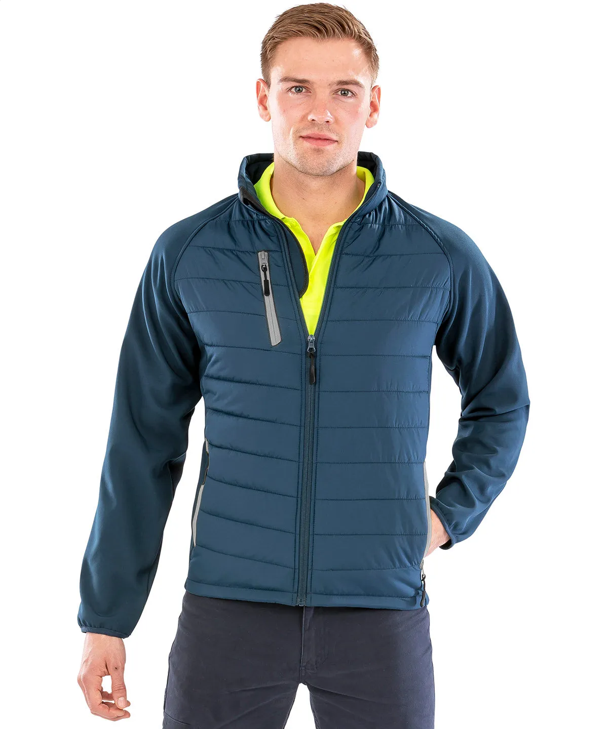 Compass padded softshell jacket | Black/Yellow