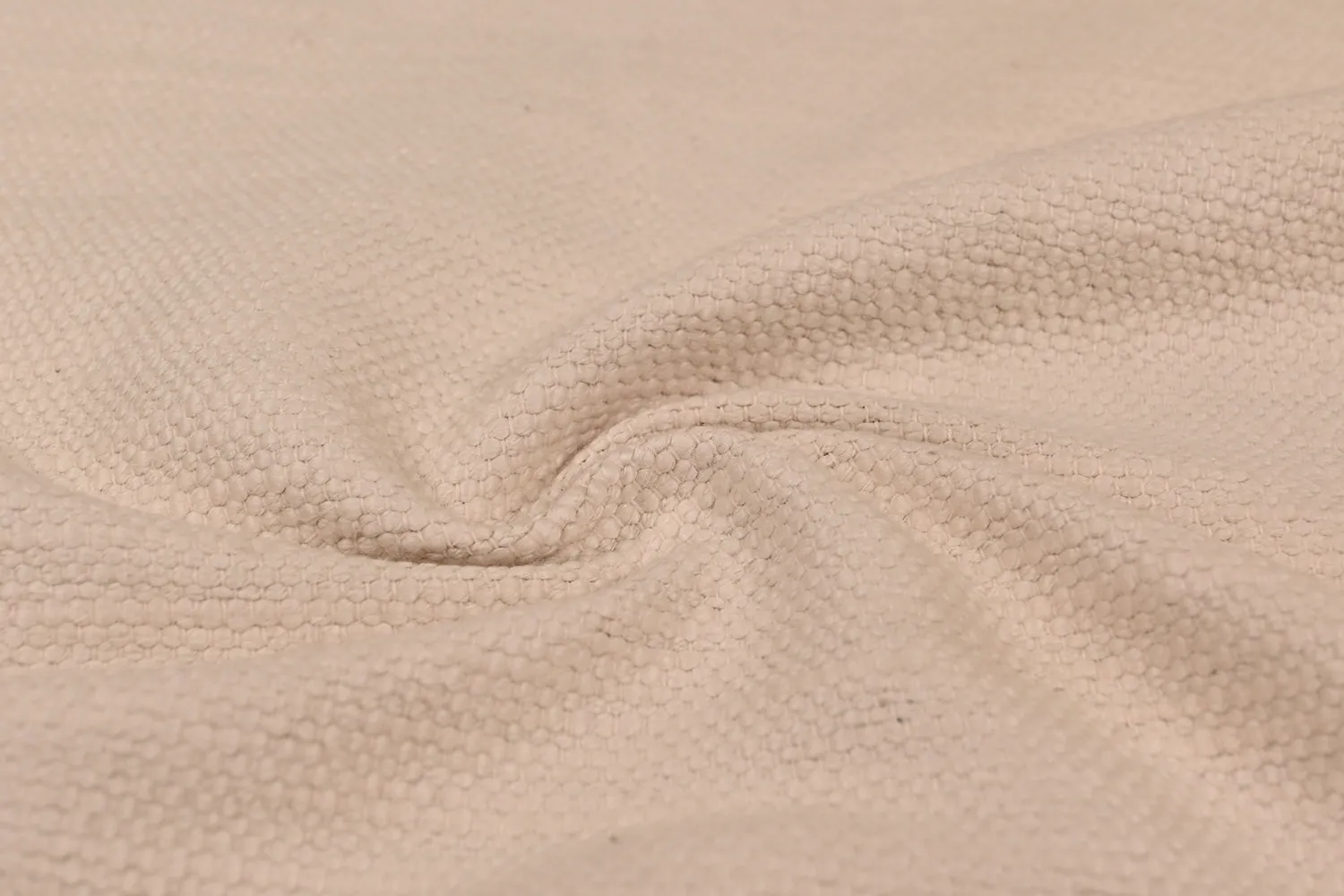 Cream Plain Cotton Handloom Fabric