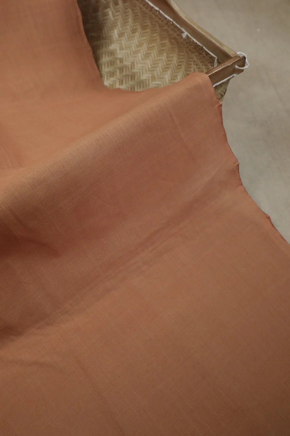 Dark Caramel Beige Handwoven Mangalagiri Cotton Fabric