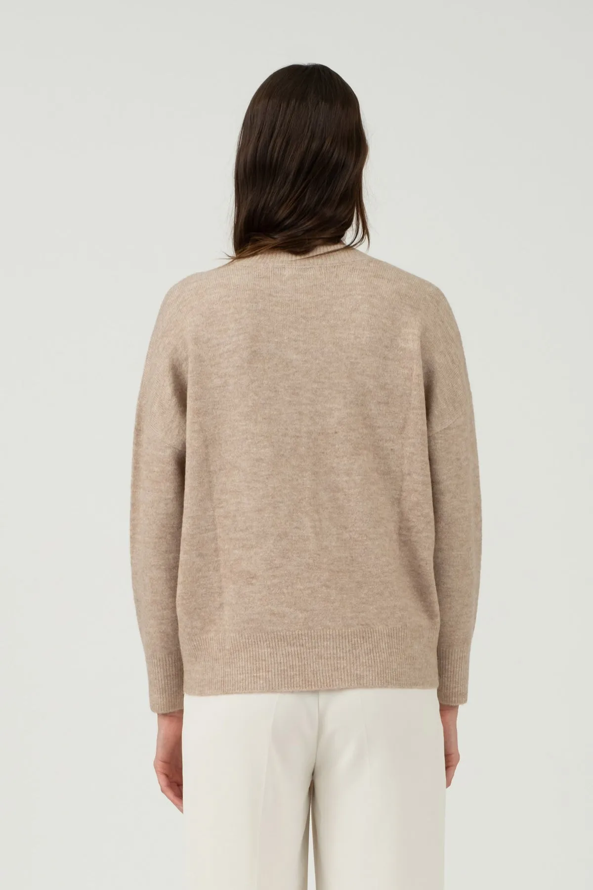 Elevated Comfort Oatmeal V-Neck Sweater