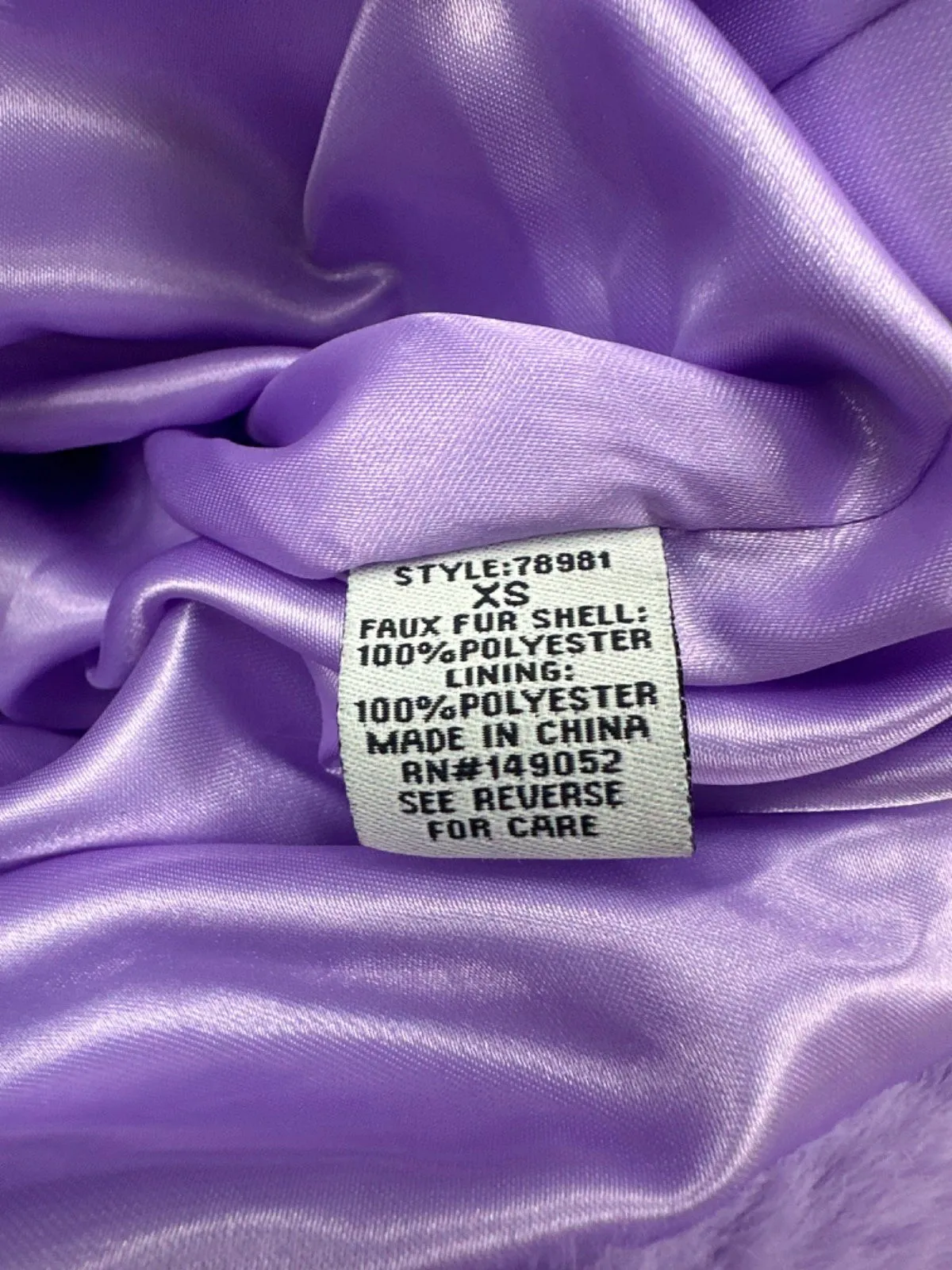 Fashion Nova Purple Faux Fur Coat UK XS