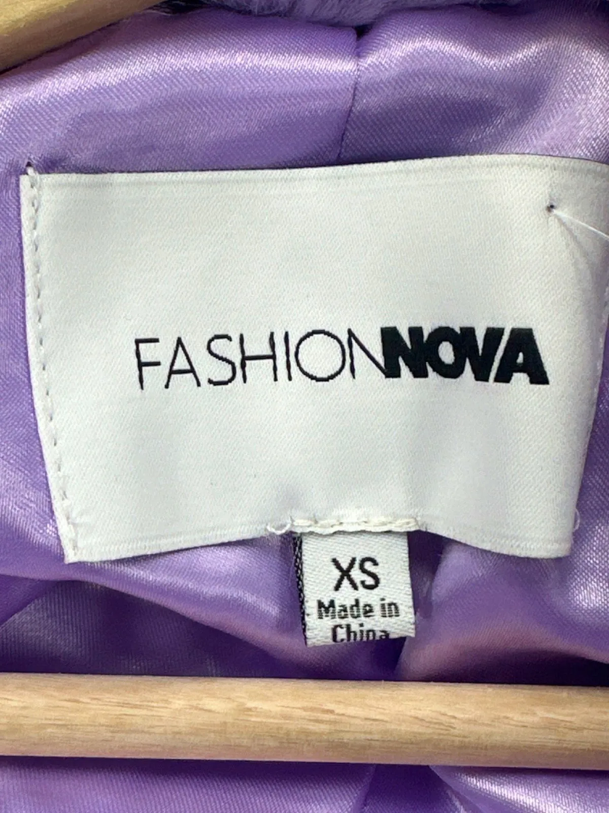 Fashion Nova Purple Faux Fur Coat UK XS