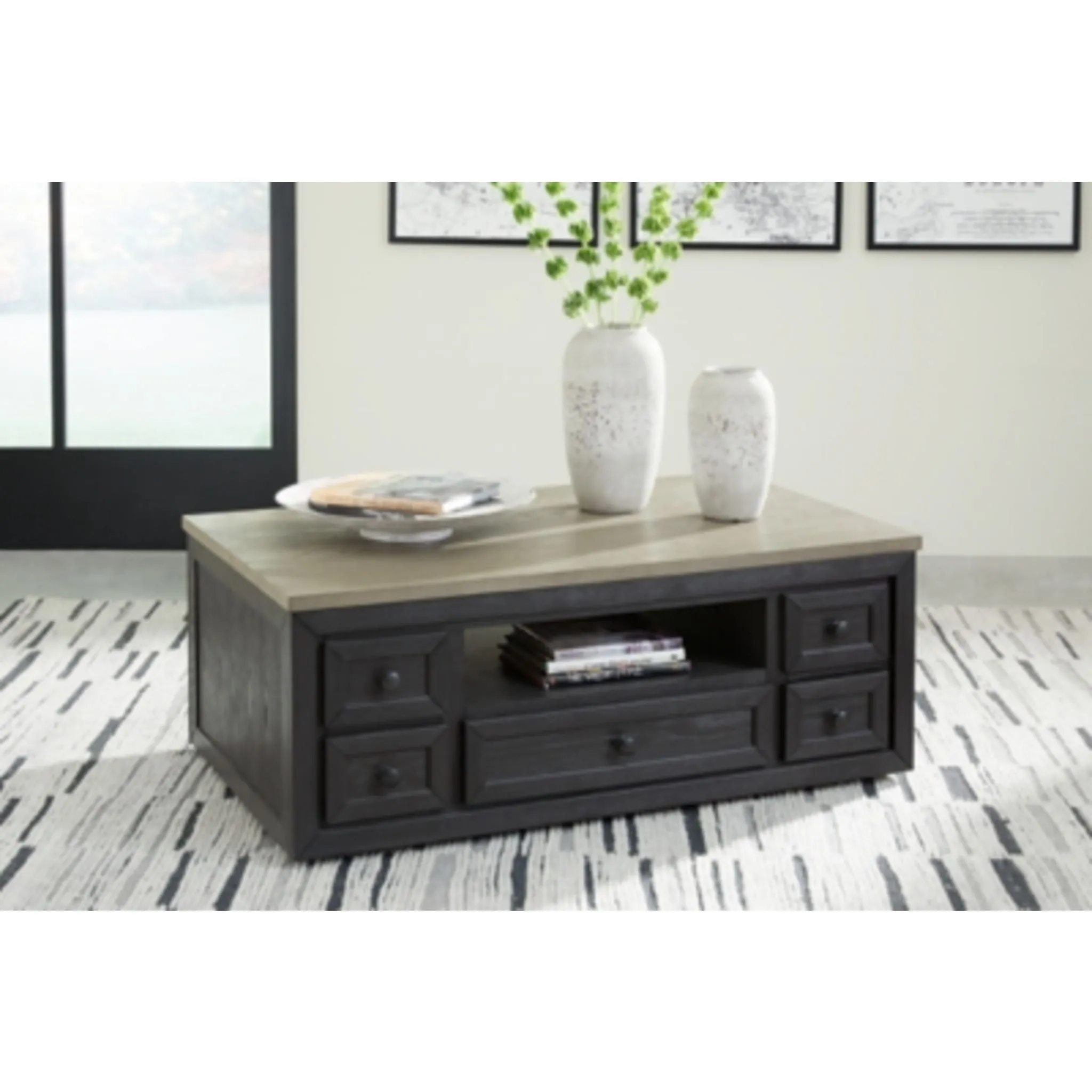 Foyland Coffee Table - Black/Brown