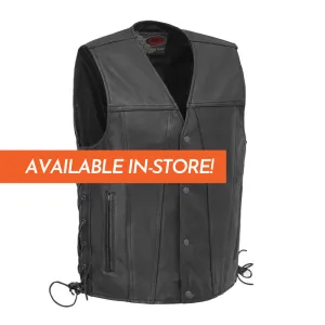 Gambler Men's Motorcycle Leather Vest - Extreme Biker Leather