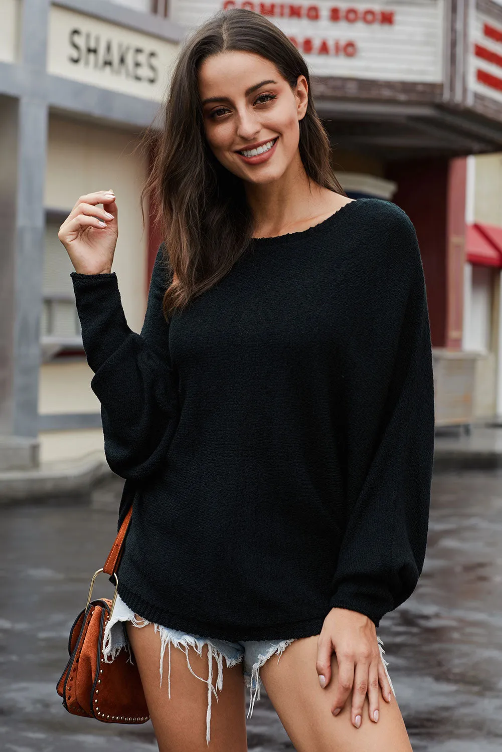 'Georgina' Scoop Neck Drop Shoulder Sweater (3 Colors)