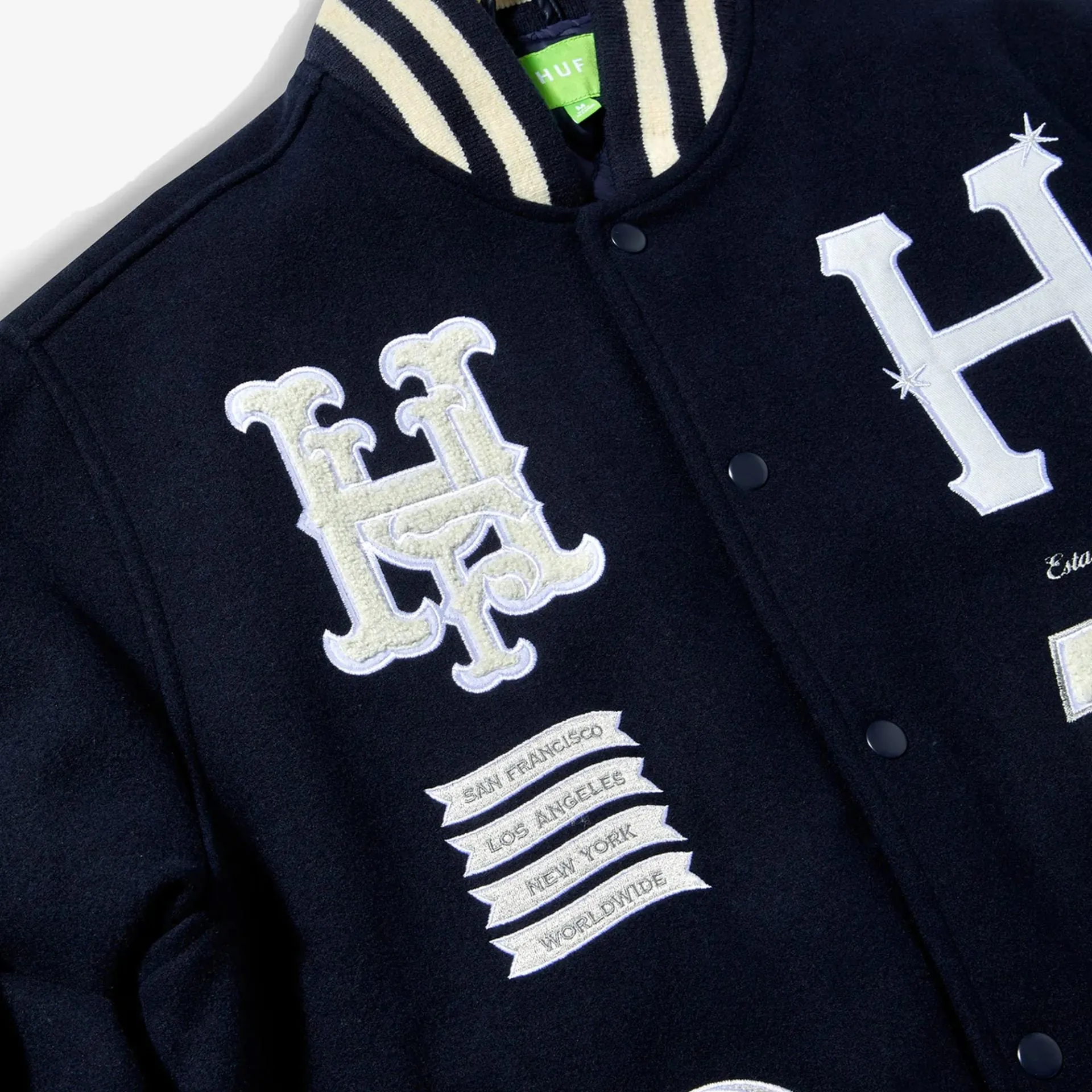 HUF | YEAR CLASSIC H VARSITY JACKET 'NAVY'