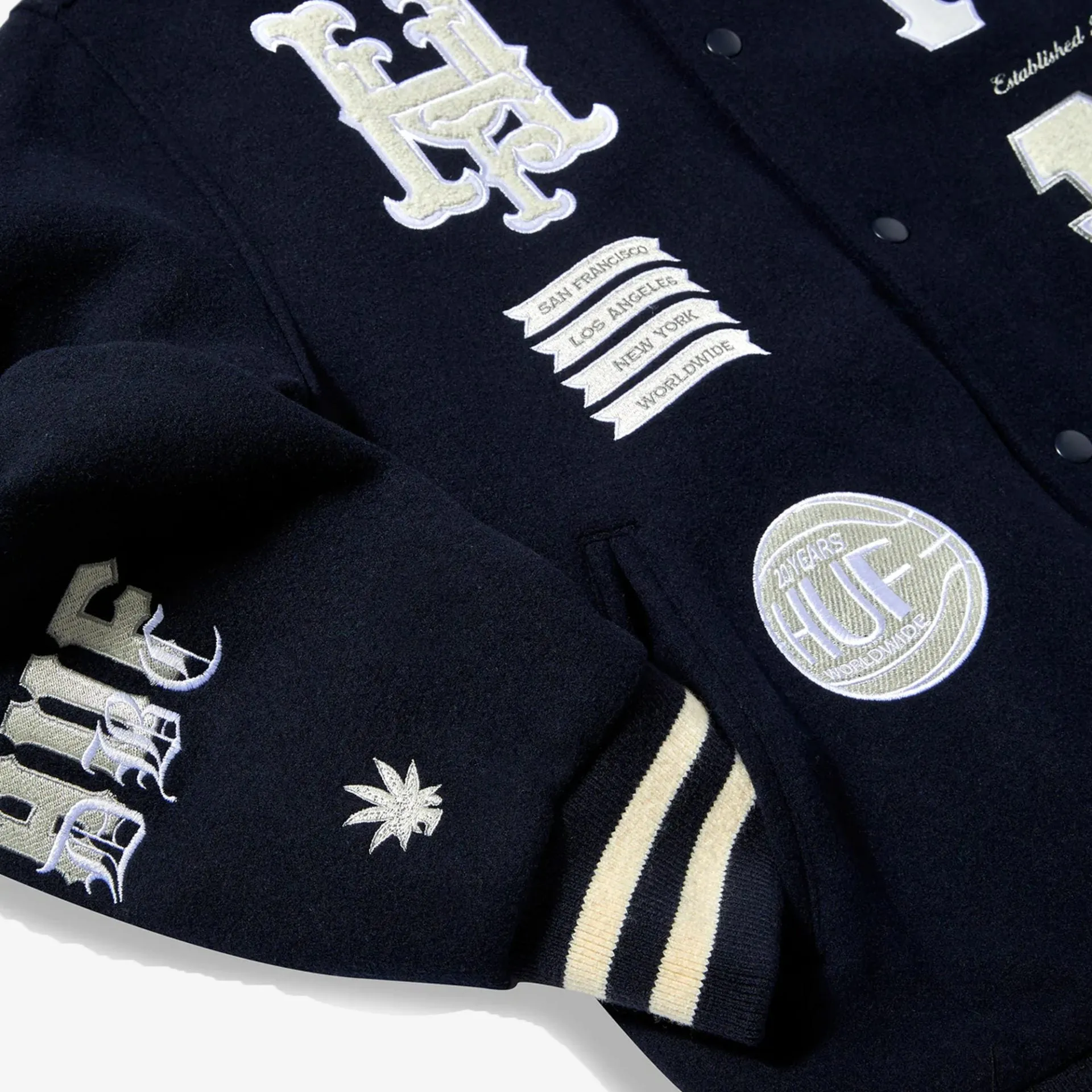 HUF | YEAR CLASSIC H VARSITY JACKET 'NAVY'