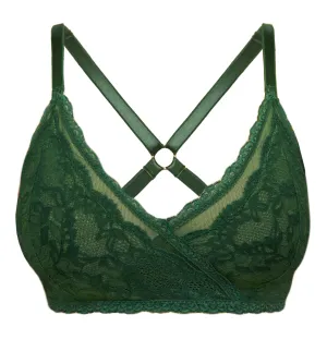 Lacey Racerback Bralette in Forest By Uye Surana - Easy fit sizes XS-3X