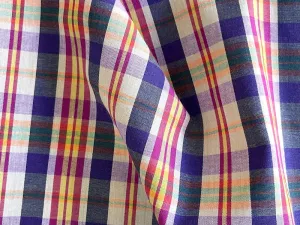 Light-Weight Soft 'n Handsome Mock Madras Plaid Cotton Shirting (Made in Italy)