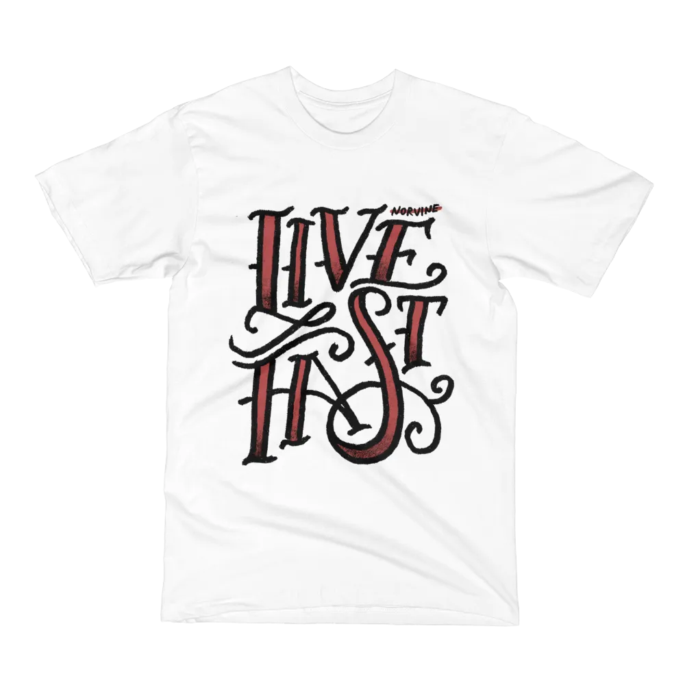 Live Fast White T-Shirt (Norvine)