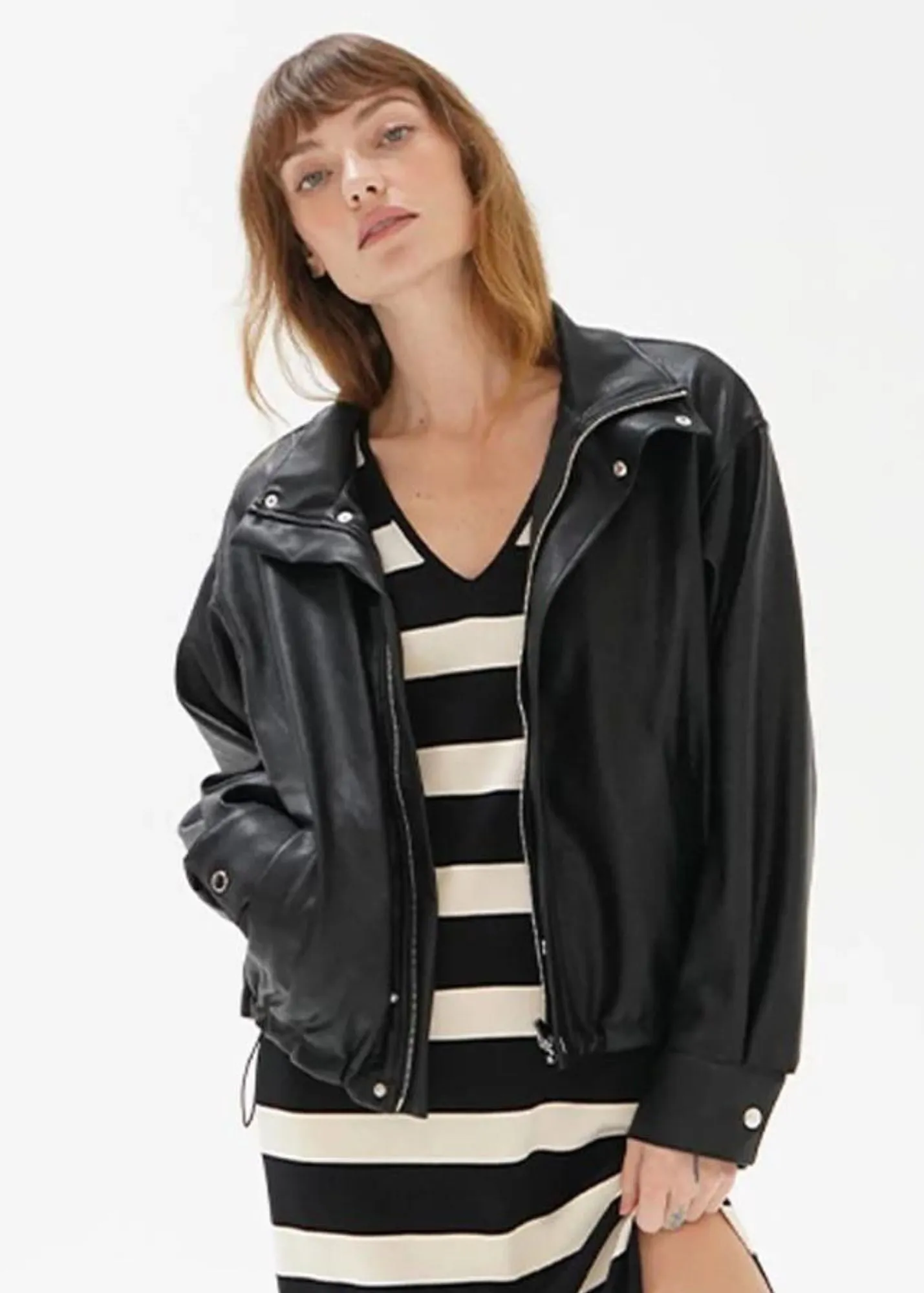 LNA Broadway Faux Leather Jacket