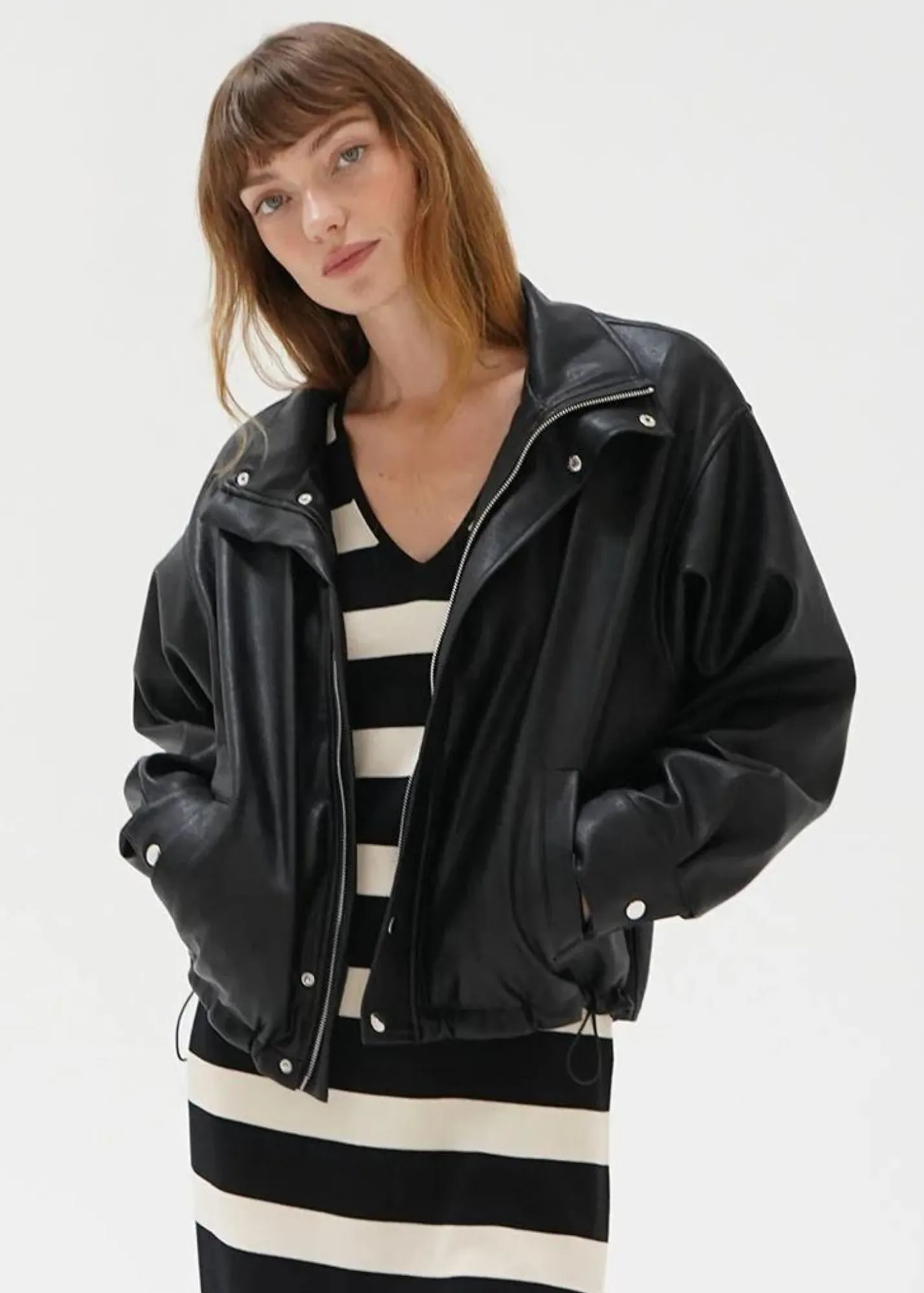 LNA Broadway Faux Leather Jacket