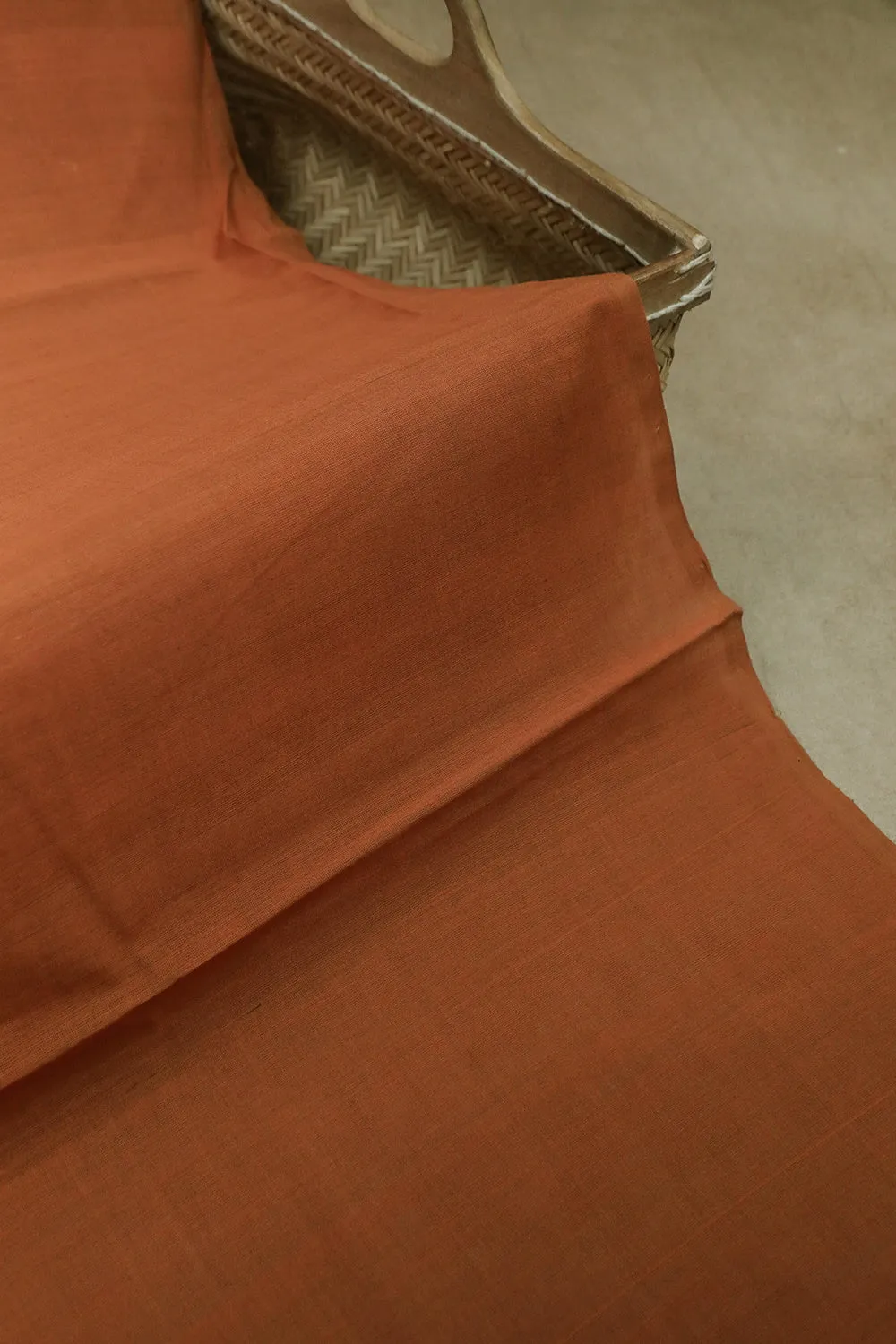 Maroonish Brown Mangalagiri Cotton Fabric - 0.5m