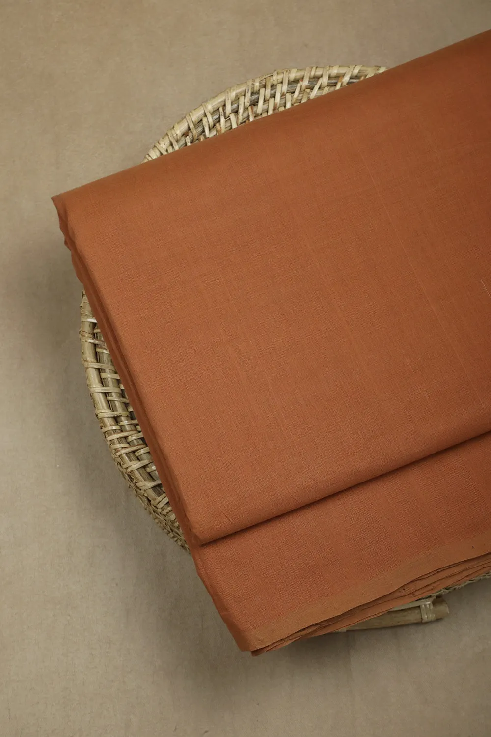 Maroonish Brown Mangalagiri Cotton Fabric - 0.5m