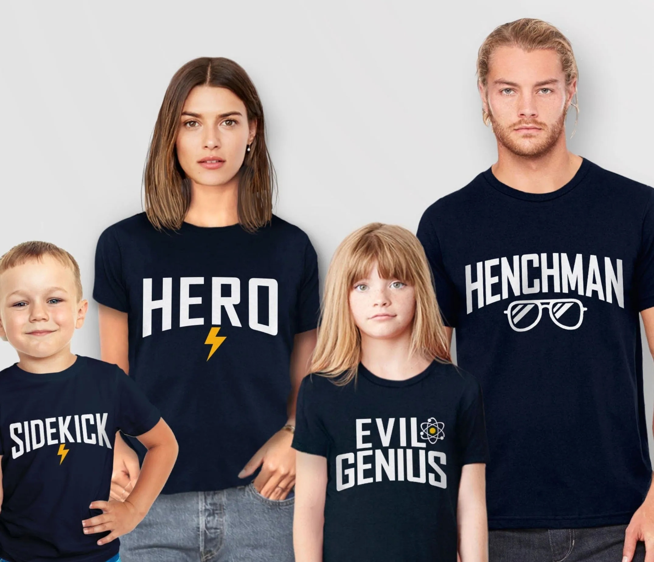 Matching Family Superhero Shirts | Hero, Sidekick, Henchman, Evil Genius