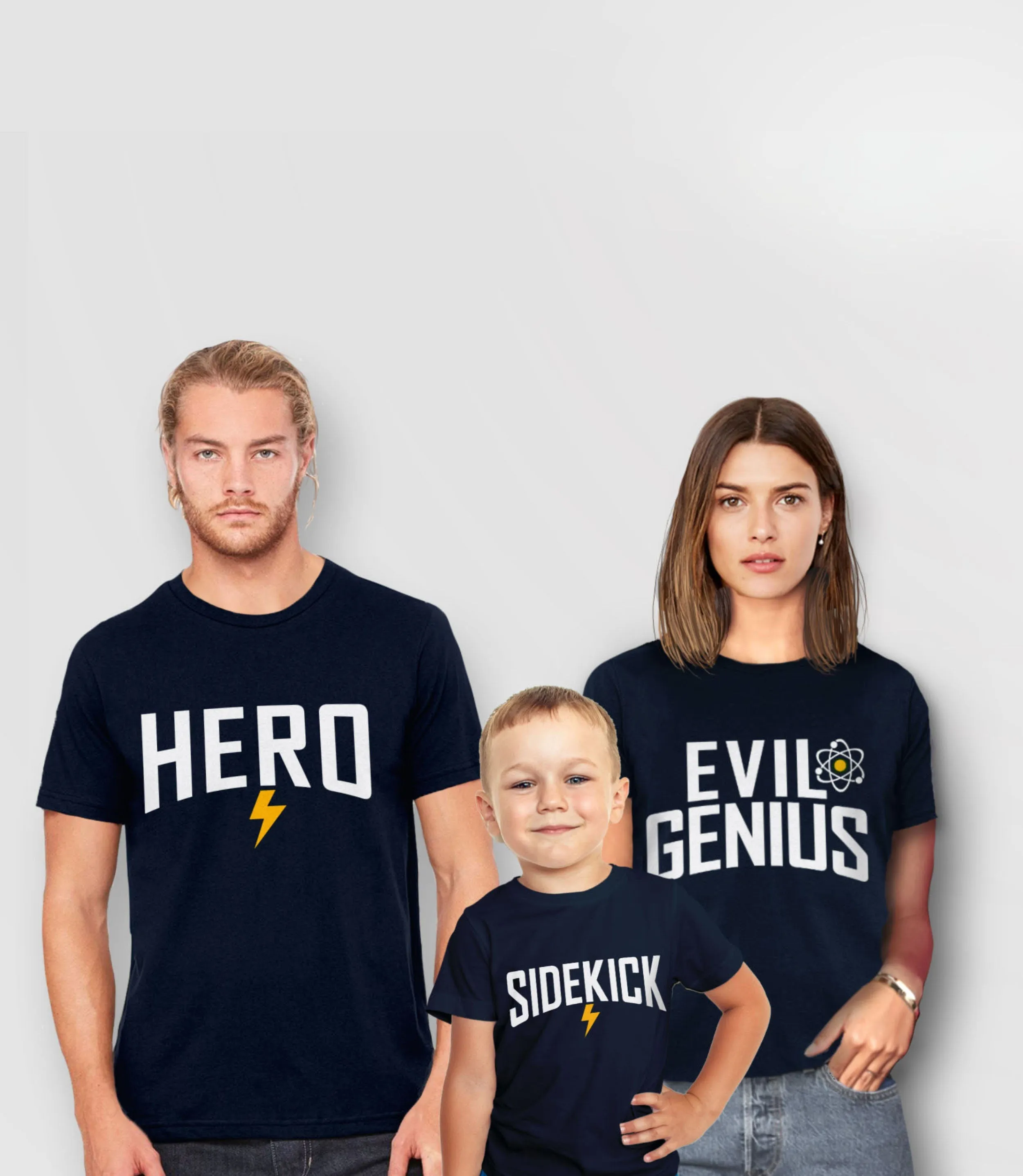 Matching Family Superhero Shirts | Hero, Sidekick, Henchman, Evil Genius