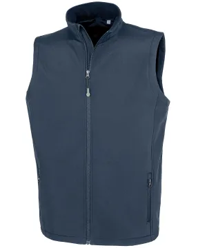 Mens recycled 2-layer printable softshell bodywarmer | Navy