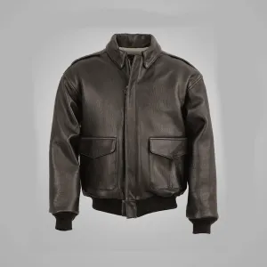 Men's Vintage Lambskin A2 Brown Flying Leather Jacket