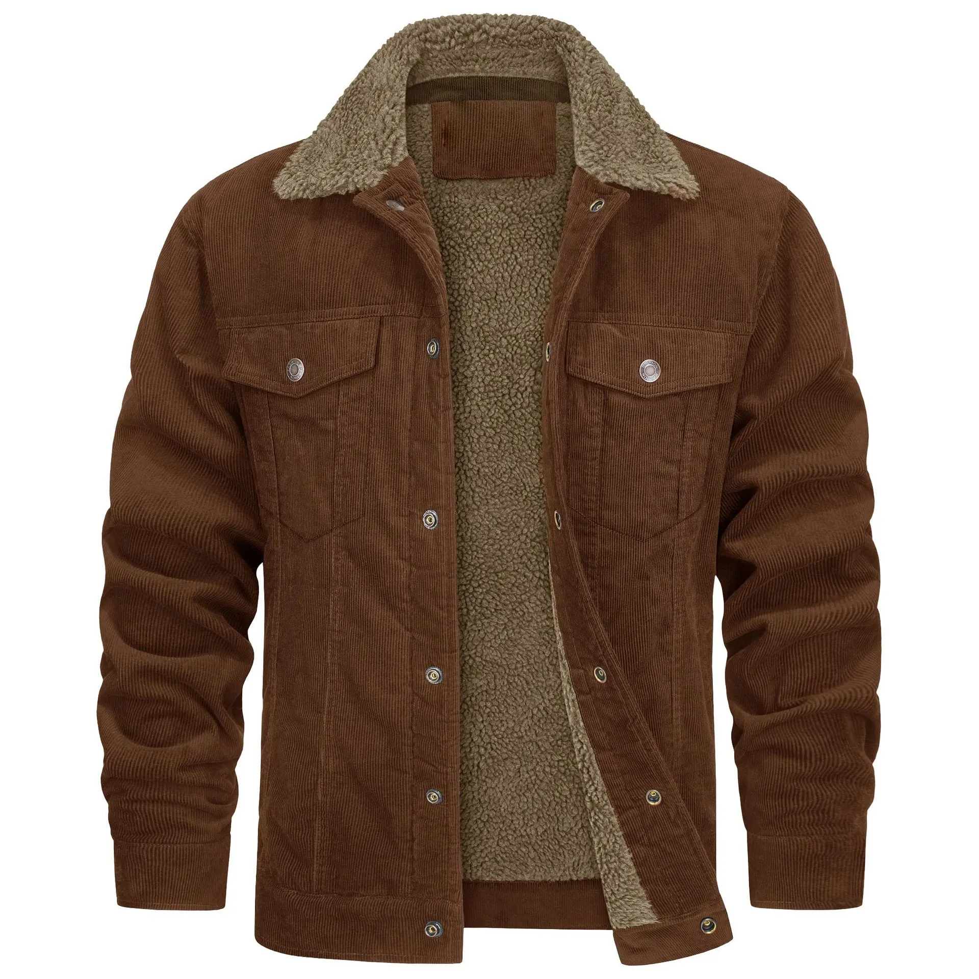 Men's Warm Fleece-Lined Corduroy Casual Jacket